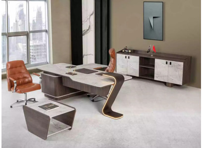 Meubel Luxe kantoorinrichting Compleet set Tafel Kast 3-delig Kantoor
