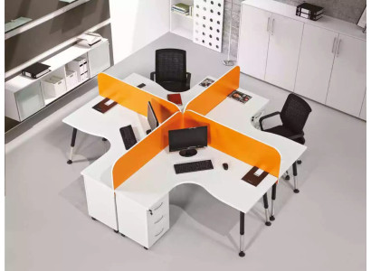 Teamwerkplek bureau 4 personen tafel balie Team bureaus