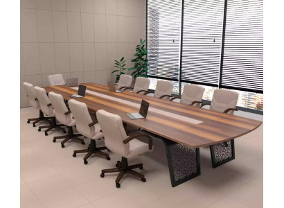 Grote houten vergadertafel kantoorinrichting vergadertafel tafels vergadering