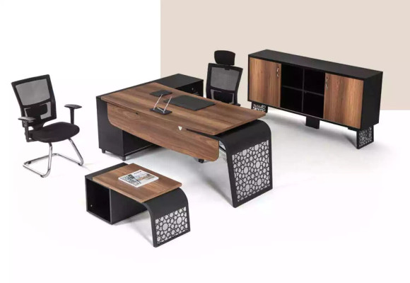 Modern kantoormeubilairset Werkplekinrichting Hoekbureau Kast