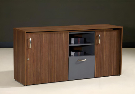 Kantoor kast bureau 2-in-1 functionele kast tafel hout bruin nieuw