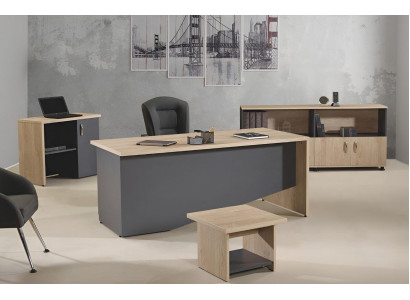 Garnituur kantoormeubelen Compleet kantoor bureau set 4 delig Hout Grijs Kantoor