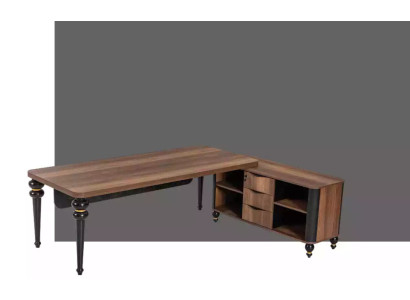 Grote houten hoekbureau kantoormeubelen Chef-tafels Houten meubelen