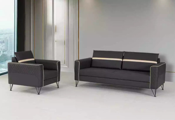 Bankstel meubels Driesitzer fauteuil ontwerper textiel meubels 2-delig