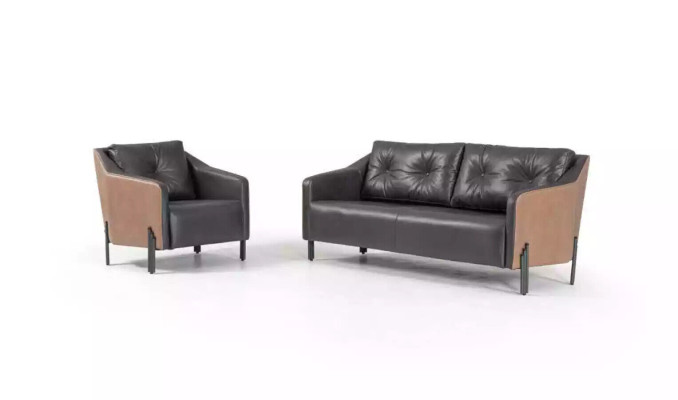 Bankstel driezitter fauteuil textiel meubelen werkkamer zithoek bank