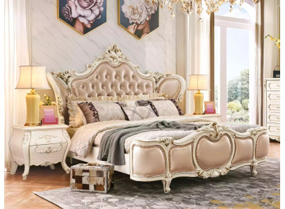Slaapkamer meubels Bed 2x Nachtkastjes Luxe-set Nieuwe klassieke meubels 3-delig