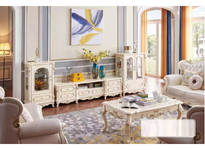 Woonkamer voor set klassieke meubels 3-delig. Binnenruimte voor het appartement.