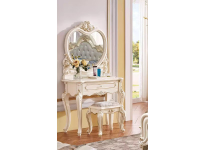 Klassieke kaptafelkruk Designer houten meubelset Slaapkamer 2-delig