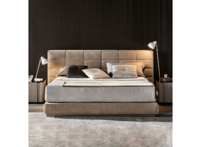 Beige tweepersoonsbed slaapkamer meubels Modern bed Luxe houten frame.