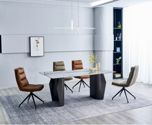 Eetkamer set eettafel 6x stoelen gestoffeerde stoelen designer luxe meubelen