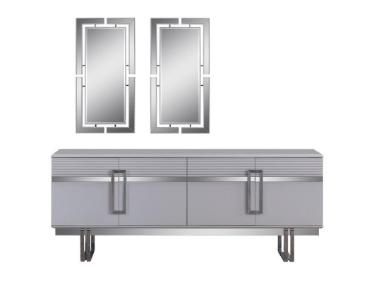 Nieuwigheid eetkamerset bestaande uit 3-delige moderne dressoir en 2 spiegels.