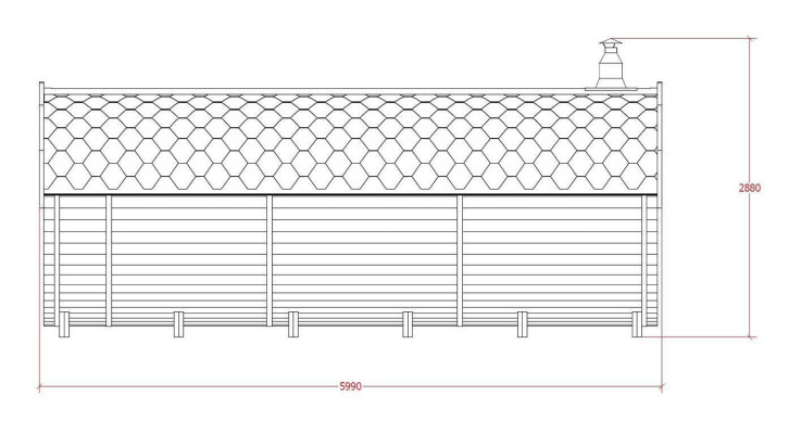 Sauna Saunavat Outdoor Tuinsauna 590 x Ø 2,27 m Saunavat Bouwpakket