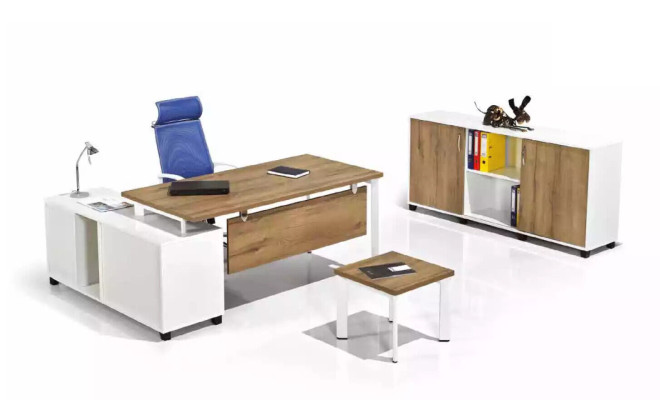 Luxe witte kantoormeubelen kantoorinrichting set nieuw 3-delig