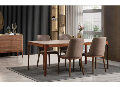 Eetkamerset Eettafel Hoekbank Eettafel Stoelen 7-delig Hout Bruin