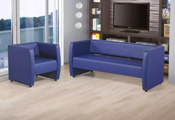 Blauwe complete bankstel kantoorinrichting luxe zitgroep