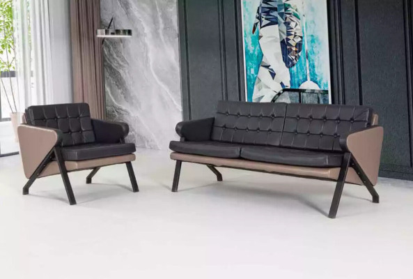 Twee luxe tweezits zitmeubels voor kantoorinrichting Moderne bankstel