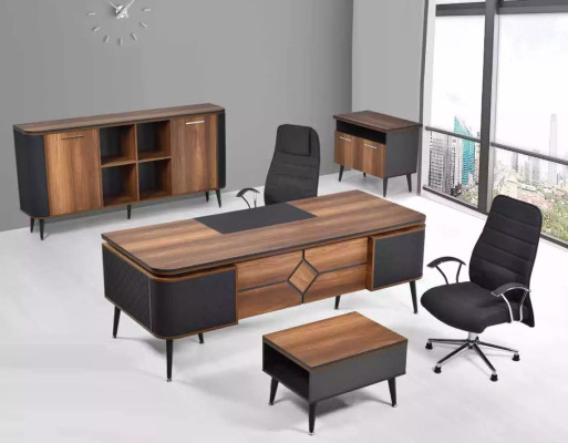 Houten bureau voor werkkamer kantoor meubels, design meubels, 220x90 tafel.