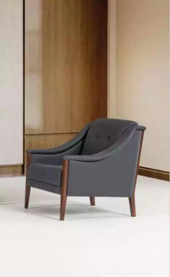Fauteuil voor thuiskantoor Grijze gestoffeerde fauteuil Zitmeubels Textiel Modern Ontwerper