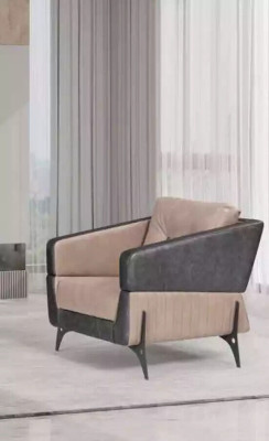 Beige fauteuil Werkkamer Textiel Meubels Luxe Zitje Beklede stoel Fauteuil