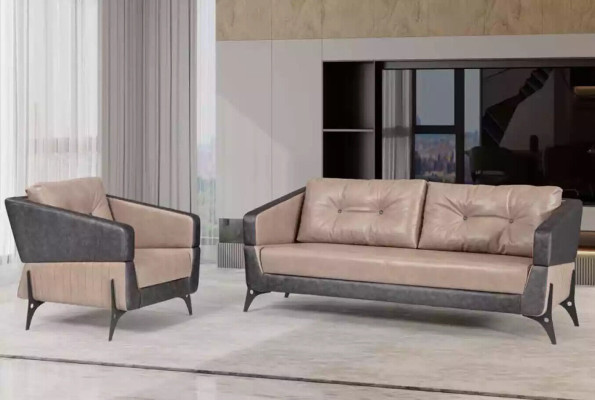 Beige fauteuil Werkkamer Textiel Meubels Luxe Zitje Beklede stoel Fauteuil