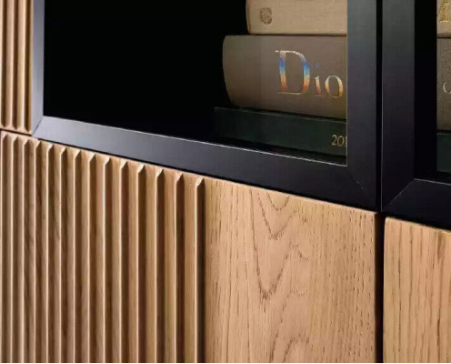 Vitrine meubels woonkamer kast beige glazen vitrinekasten Nieuw