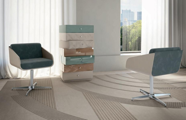 Moderne luxe draaibare fauteuil lounge zitcomfort gestoffeerde rugmeubelen Bizzotto