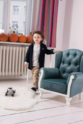 Kinder fauteuil zacht design fauteuil gestoffeerde bankstoel 1-zits
