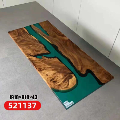 epoxyhars eettafel echt hout massief meubilair waterval epoxytafel 191x91cm