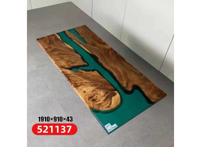 epoxyhars eettafel echt hout massief meubilair waterval epoxytafel 191x91cm