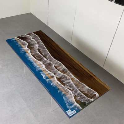 Moderne eettafel epoxy meubels designer tafel epoxyhars tafels 121x51cm