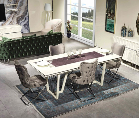 Luxe eetkamerset 7-delig. Eettafel Stoelen Modern Meubel Design Tafel