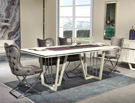 Luxe eetkamerset 7-delig. Eettafel Stoelen Modern Meubel Design Tafel