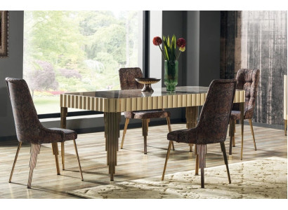 Moderne eettafel 4 stoelen eetkamerset Designer set 5-delig stijl tafel