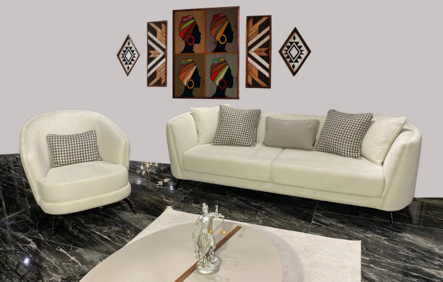Moderne Beige Bankstel 3+1 Zitplaatsen Woonkamer Meubels Luxe Set Bank Bankstel
