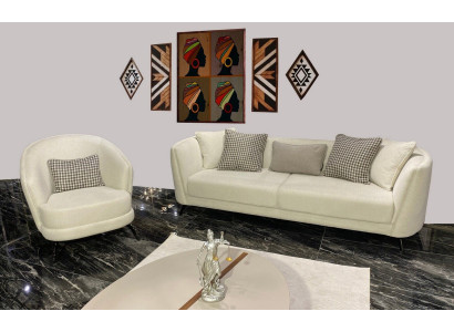 Moderne Beige Bankstel 3+1 Zitplaatsen Woonkamer Meubels Luxe Set Bank Bankstel