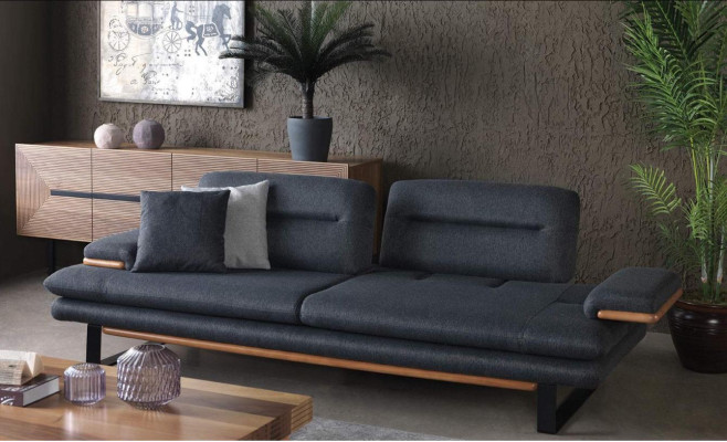 Modern woonkamerset van 3-dlg. bankstel 3+2+1 zits grijs bankstellen