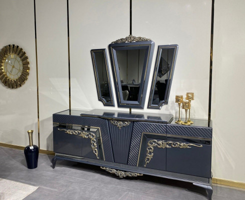 Sideboard Moderne Kommode Anrichte Schrank mit 3 Spiegel Stauraum Barock  Sideboard Moderne Ladenkast Kabinet met 3 spiegels Opbergruimte Barok