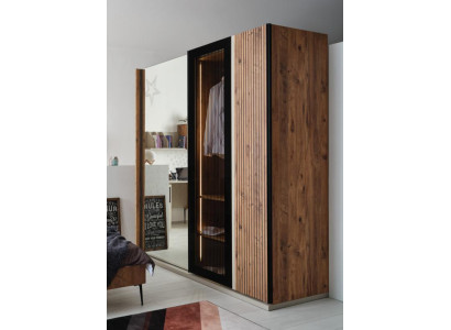 Moderne kledingkast Luxe houten kasten Glas stijlvolle slaapkamer