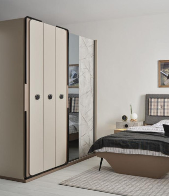 Moderne kledingkast Luxe kast Houten kasten Glas Slaapkamer nieuw