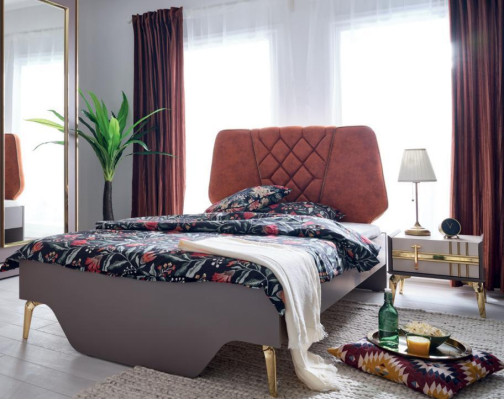 Luxe modern slaapkamermeubilair set bed nachtkastje bureau nieuw