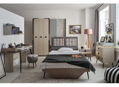 Moderne slaapkamer tienerkamer 7-delig. Bed kledingkast kinderkamer