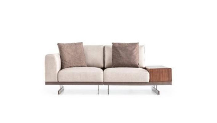Driepersoons bank 3-zits stoffen bank grijs modern tafel woonkamer bank