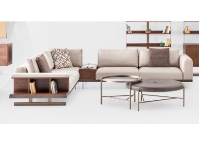 Moderne Beige Hoekbank Luxe L-vormige Bank Stoffen Bankstellen Woonkamermeubels