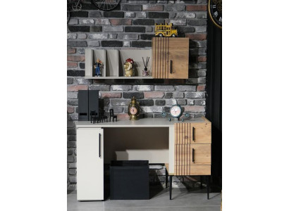 Stijlvolle kantoormeubelen compleet set plank bureau hout Topkwaliteit nieuw