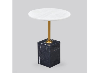 Moderne salontafel van topkwaliteit, rond, stijlvol bijzettafeltje van luxe.