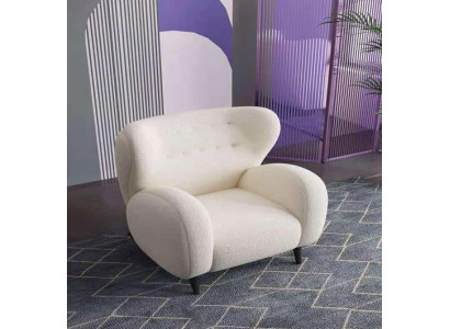 Stijlvolle moderne witte fauteuil Televisiebank 1-zits bank Textiel