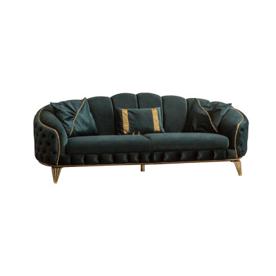 Moderne Chesterfield Groene Bank 3 Zitsbank Nieuw Textiel Metaal