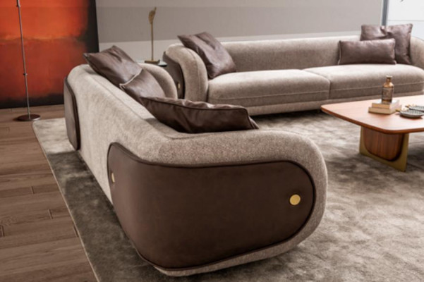 Luxe bankstel Bank bruin stel Banken 4 3 1 zits 3-delige set Bekleding