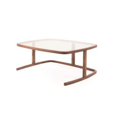Luxe ronde salontafel met houten blad in lichte kleur moderne.