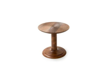 Bruine woonkamer bijzettafel Luxe houten ronde salontafel